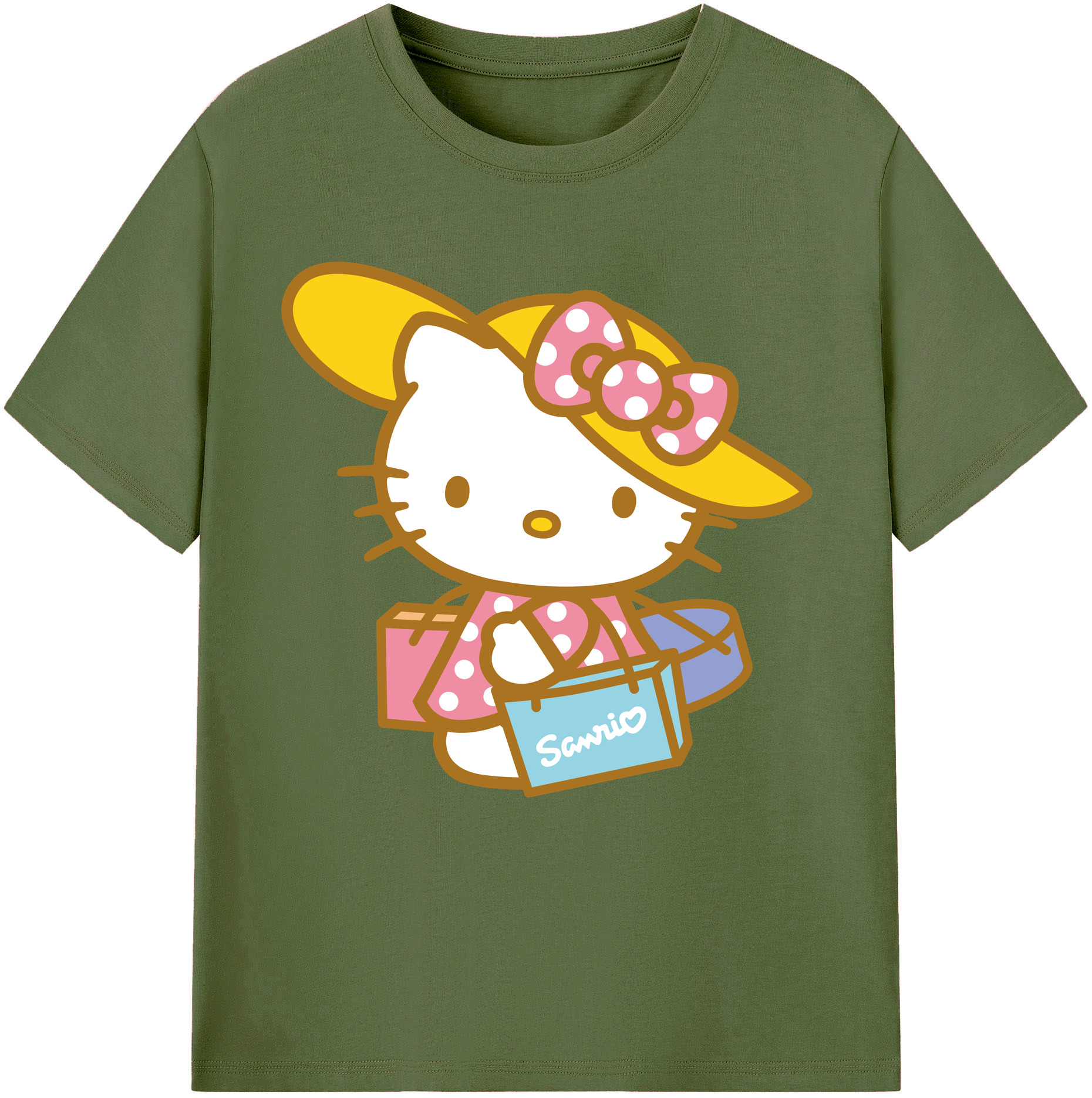 （画像用） Hello Kitty ハローキティ 綿100％半袖Tシャツ（フロントプリント）